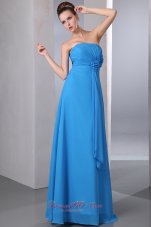 Aqua Blue Empire Formal Dress for Homecoming Pleats