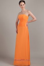 Orange Strapless Bridesmaid Formal Dress Ruch Customize