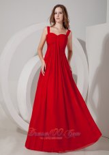 Dark Red Empire Straps Maxi Dress for Prom Occasions