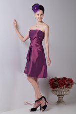 Twist Wrapped Violet Red Cocktail Dress Strapless