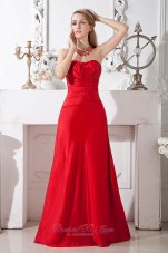 Sweetheart Red Ruch Prom Formal Dress for Custom Made