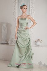Apple Green Spaghetti Straps Prom Dress Empire Ruch Twist