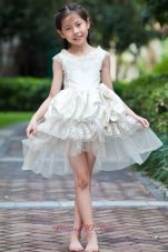 High-low Cap Sleeve Lace Flower Girl Dress