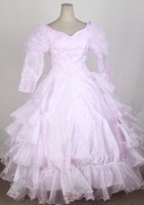 Long Sleeves Flower Girl Pageant Dress Baby Pink
