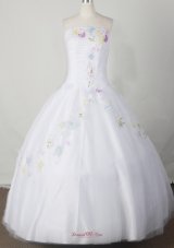 Embroidery Beading Bodice White Little Girl Pageant Dress