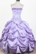 Lilac Embroidery Pick ups Little Girl Pageant Dress