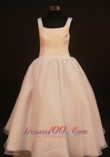 Simple Champagne Flower Girl Pageant Dress 2013
