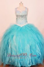 Plus Size Baby Blue Pageant Dresses Ball Gown Strap Sequin