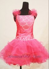 Sweet Pink Straps Mini-length Little Girl Pageant Dresses