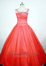 Strap Orange Red Sweet Fifteen Pageant Gowns Appliques