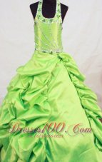 Corset Kelly Beading Pageant Dresses Pick up Halter Spring