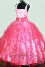 Ruffles Beading Formal Pageant Dresses Hot Pink Square