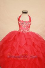 Halter Ruffles Ball gown Plus Size for Little Girls Pageant