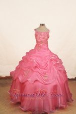 Rose Pink Junior Miss Pageant Dresses Ball Gown Pick-up