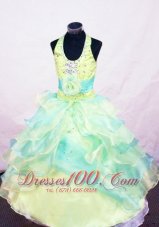 Kelly Handle Flowers Pageant Gowns Beading Colorful Halter