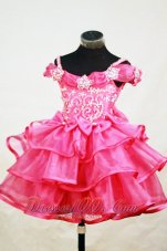 Beading Off the Shoulder Little Girl Pageant Dresses Red