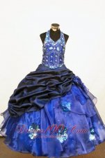 Beading Beautiful Pageant Dresses Ball gown Halter Blue