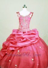 Square Girl Pageant Dresses Beading Sweet Hot Pink
