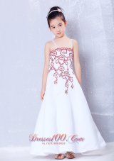 Wine Red Infant Pageant Dresses Halter Embroidery