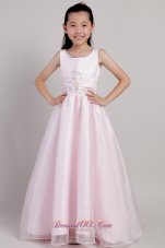Pink Ankle-length Beading Beauty Pageants Dresses