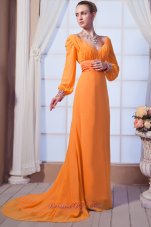 Puffy Sleeves Wide V-neck Mother's Dress for Wedding