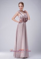 Lilac V-neck Mother Of The Bride Dress Hand Flowers