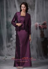 Dark Purple Ankle-length Taffeta Mother In Law Dresses