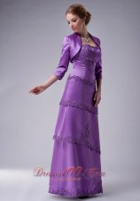 Eggplant Purple Strapless Mother Of The Groom Dress