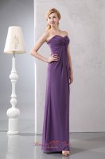 Elegant Purple Sweetheart Ruched Chiffon Prom Dress