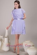 Bateau Sash Ruch Lilac Mother Of The Bride Dress