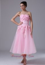 Discount Pink Handle-Made Flower Wedding Dress