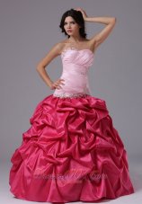 Coral and Rose Pink Ruffles Dress For Military Ball Gowns