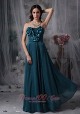Bridesmaid Dress Floral Trimmed Decorated Front Chiffon
