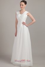 Wide Straps Empire Chiffon Ruch Bridesmaid Dress 2013