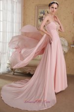 A-Line / Princess Chapel Ribbon Prom / Evening Dress