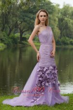 Sweep / Brush Pieces Petals Skirt One Shoulder Prom Dress