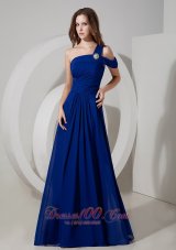 One Shoulder with Two straps Evening Dress Empire