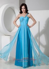 One Shoulder Drapping Fabric Both Side Prom Dress
