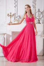 Hot Pink Halter Beading Prom Dress in 2014