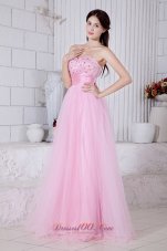 Baby Pink Sweetheart Beading Prom Dress Sash