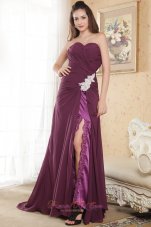 Dark Purple Appliques Prom Party Dress 2013