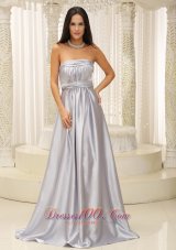 Silver Mother Of The Bride Dress Pleats