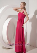 Beautiful Coral Red Prom Dress for Junior One Shoulder