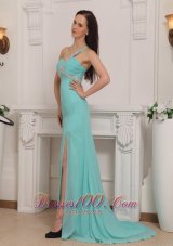 Prom Pageant Gown One Shoulder High-slit Beading