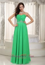 Prom Dress Customize Spring Green Ruch and Beading