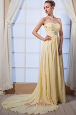 Light Yellow Beading Prom Dress for Homecoming