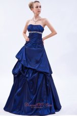 Elegant Royal Blue Prom Dress Beading Pick-ups