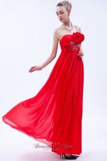 Prom Dress Beading and Flowers Single Strap