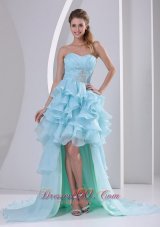 High-low Homecoming Dress For Prom Beading Ruffles