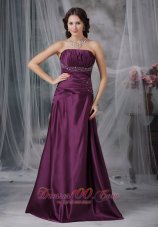 Plus Size Dark Purple Prom Dress Beading